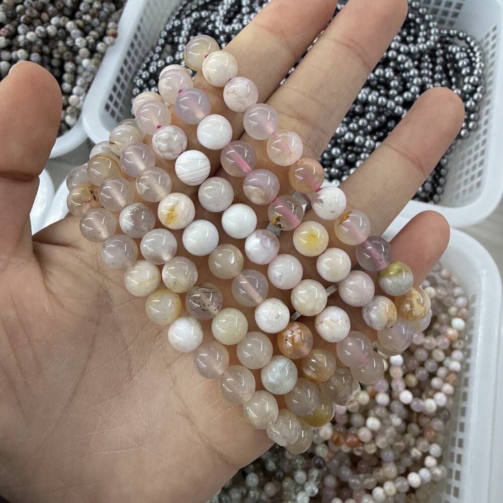 Copied - 8MM Flower Agate Bracelet